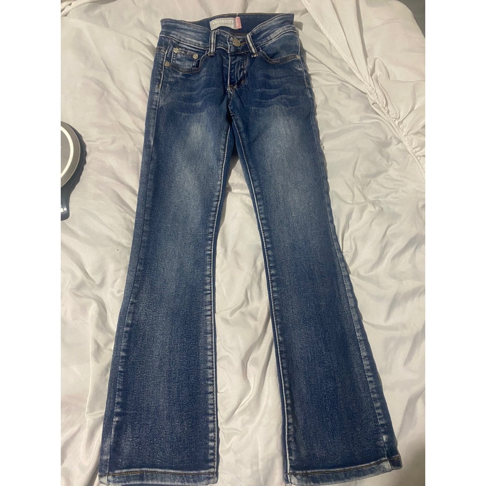 Celebrity Ace Girls Size 10 Bootcut Flare Jeans Medium Wash Stretch Denim